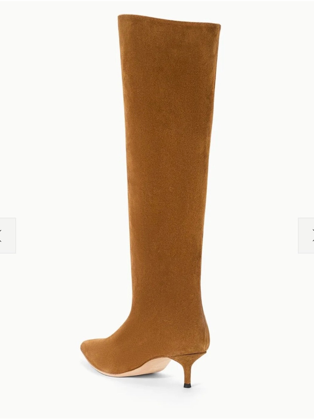 New Staud Sebastian Kitten Heel Suede Knee High Tan Boots Size EU 40.5 10.5 $595 - Picture 3 of 16